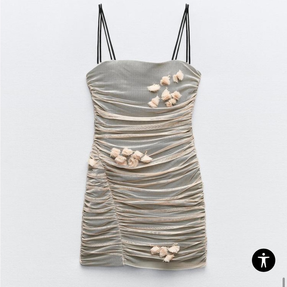 ZARA. FLORAL TULLE DRESS. perfect condition - Picture 3 of 6